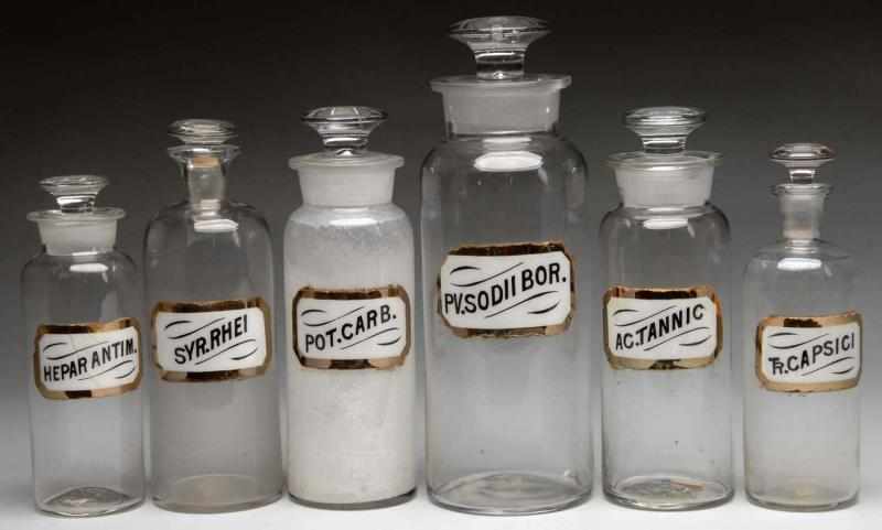 Appraisal: Lot of Glass Label Druggist Shop Bottles Description Circa to