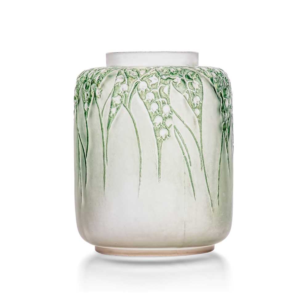 Appraisal: REN LALIQUE FRENCH - MUGUET VASE NO designed clear frosted