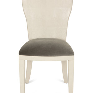 Appraisal: A Contemporary Faux Shagreen Side Chair with a grey velvet