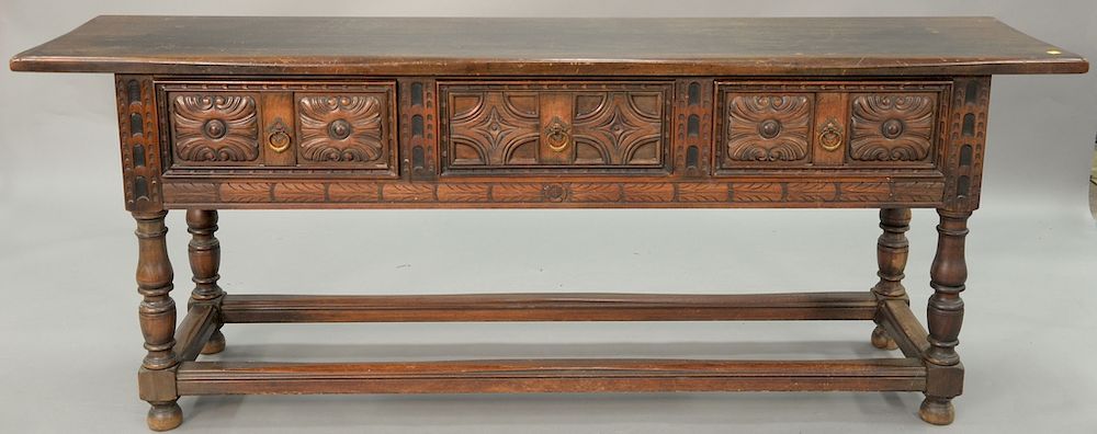 Appraisal: Jacobean style sideboard ht in wd in Jacobean style sideboard