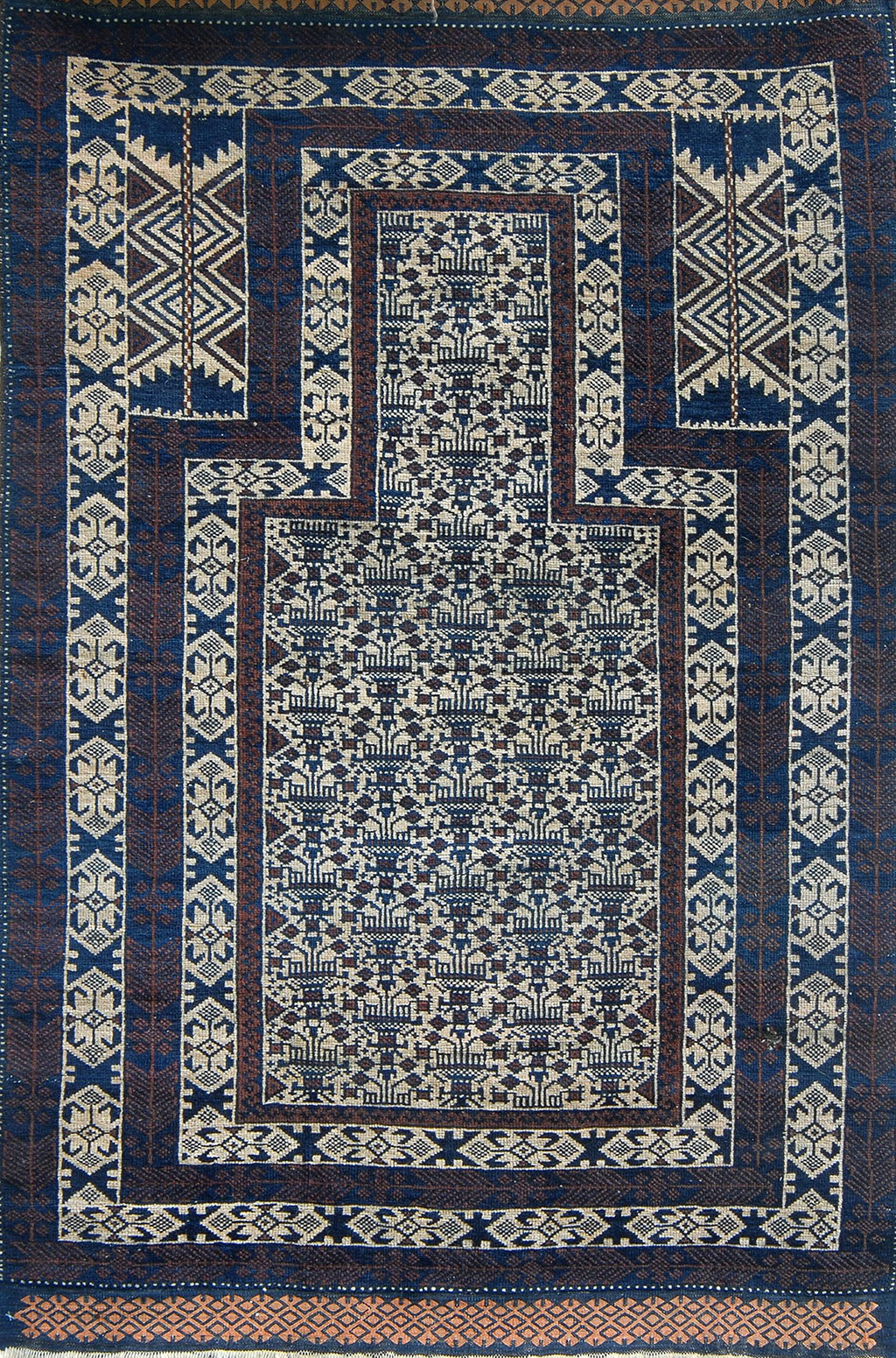 Appraisal: ORIENTAL RUG BELOUCH PRAYER ' x ' A dark ivory