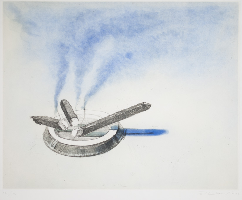 Appraisal: WAYNE THIEBAUD ETCHING AND AQUATINT California born Cigars Image measures