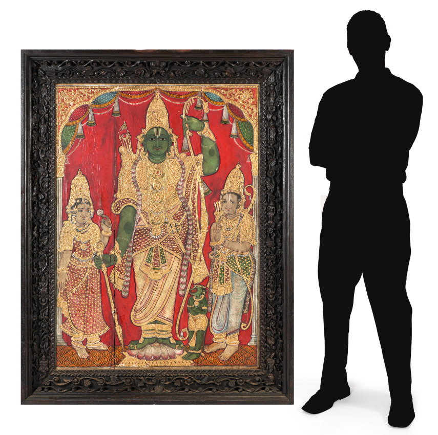 Appraisal: LARGE TH CENTURY PAINTING OF RAM PARIVAR Detailed painting on