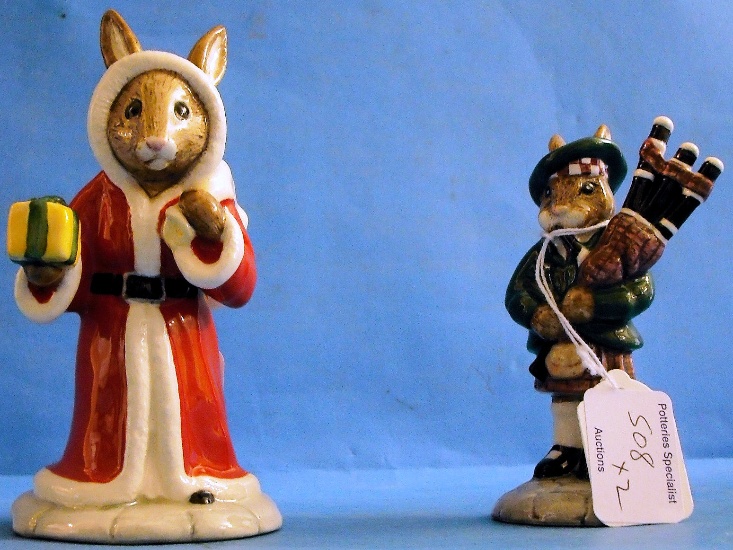 Appraisal: Royal Doulton Bunnykins figures Piper DB and Father Christmas DB