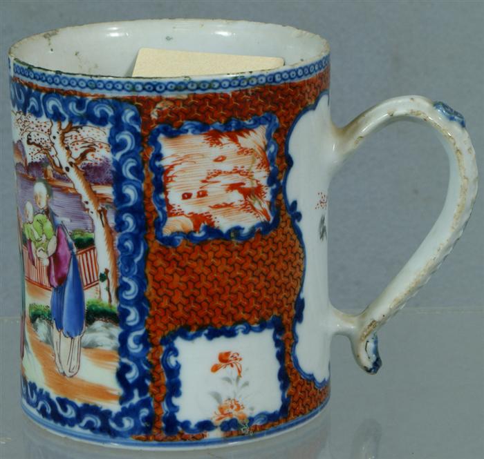 Appraisal: Chinese Export Mandarin tankard mug c h rim and base