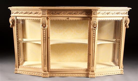 Appraisal: Louis XIV style carved and scrubbed pine and beveled glass