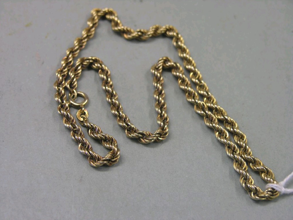 Appraisal: A ct gold rope-twist necklace grams