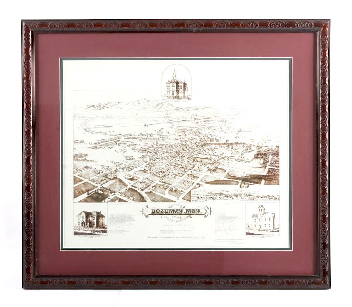 Appraisal: Bozeman Montana Bird's Eye View Framed Print This is a