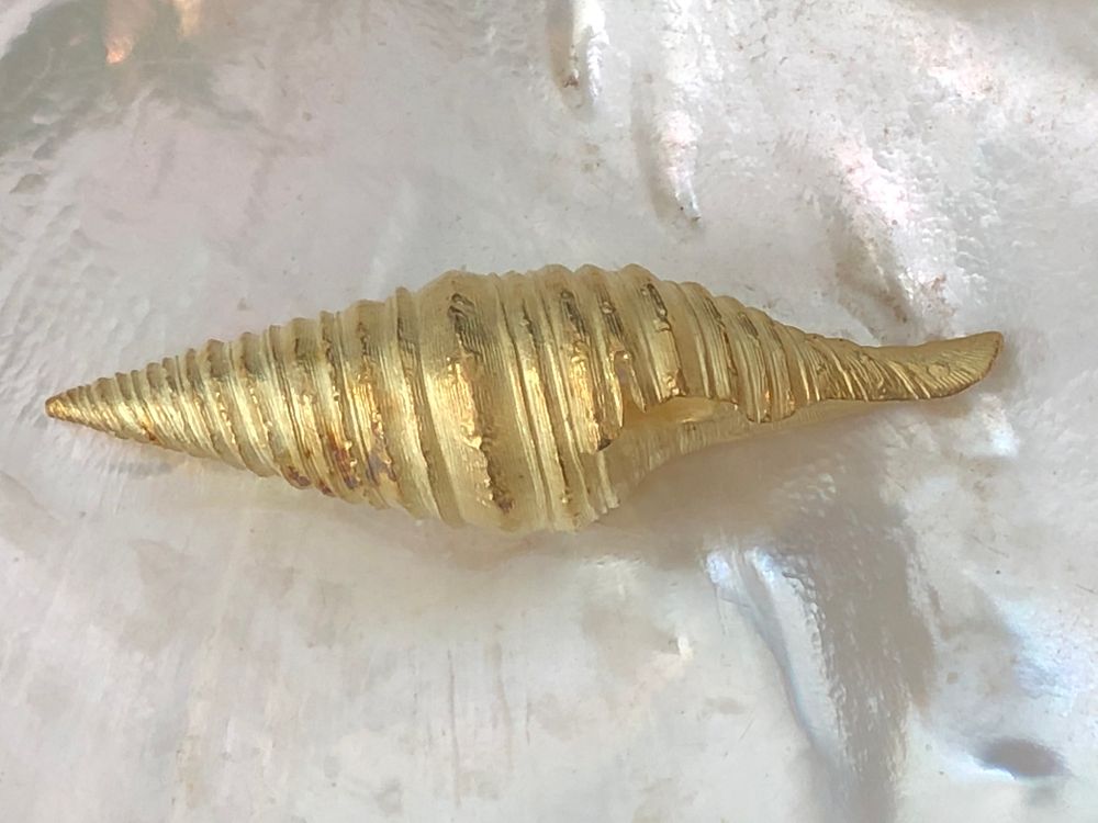 Appraisal: Tiffany Co k Yellow Gold Seashell Brooch Tiffany Co k