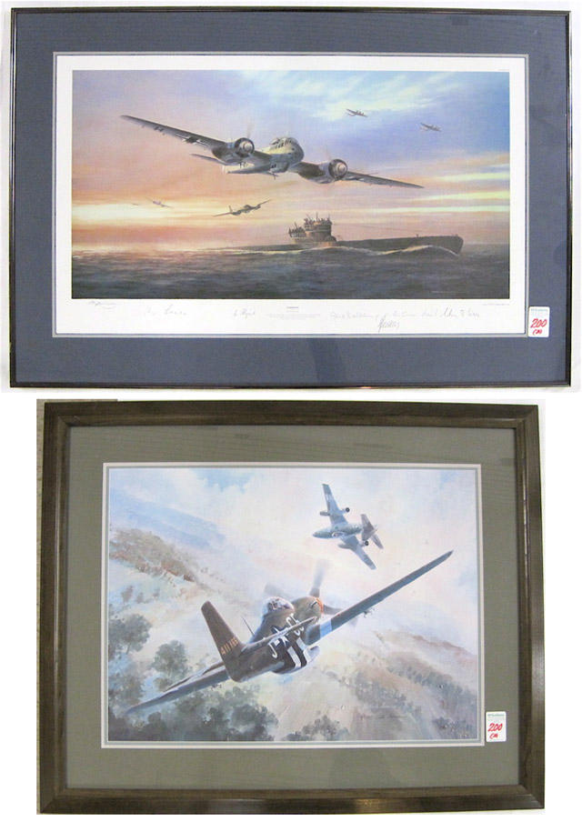 Appraisal: TWO COLOR AVIATION PRINTS in limited edition The first titled