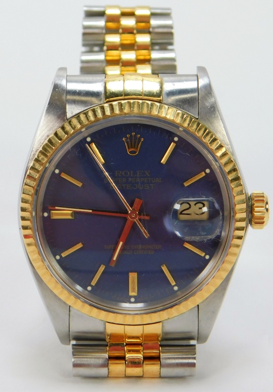 Appraisal: MENS ROLEX OYSTER PERPETUAL S S K GOLD WATCH Switzerland