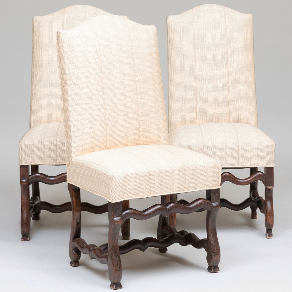 Appraisal: Pair of Louis XIII Style Stained Wood Side Chairs Together