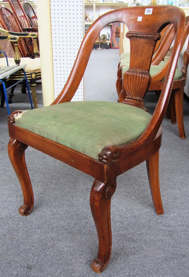 Appraisal: A set of four th century continental mahogany tub back