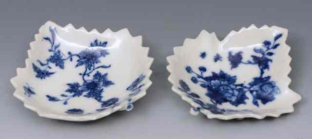 Appraisal: TWO RARE CHINESE LEAF SHAPED PICKLE DISHES Qianlong circa the