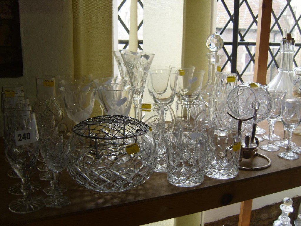 Appraisal: A quantity of cut and other glassware including decanter and