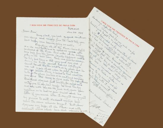 Appraisal: HEMINGWAY Ernest - Autograph letter signed to Jack on the