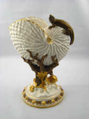 Appraisal: A Royal Worcester nautilus shell vase on a rocaille base