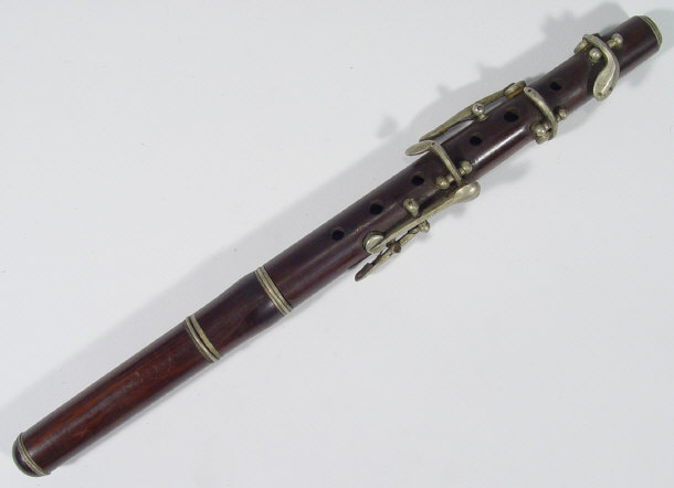 Appraisal: Rosewood three piece flute with silver plated fittings unnamed cm