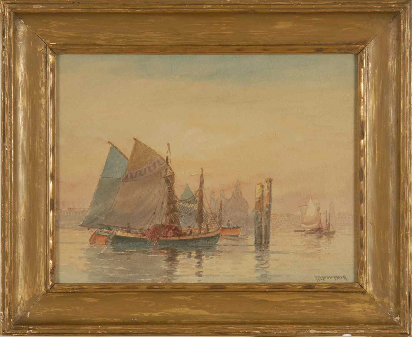 Appraisal: C MYRON CLARKAmerican - Venetian harbor scene Signed lower right