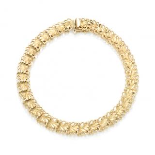 Appraisal: A FANCY LINK GOLD BRACELET A FANCY LINK GOLD BRACELETFlexible