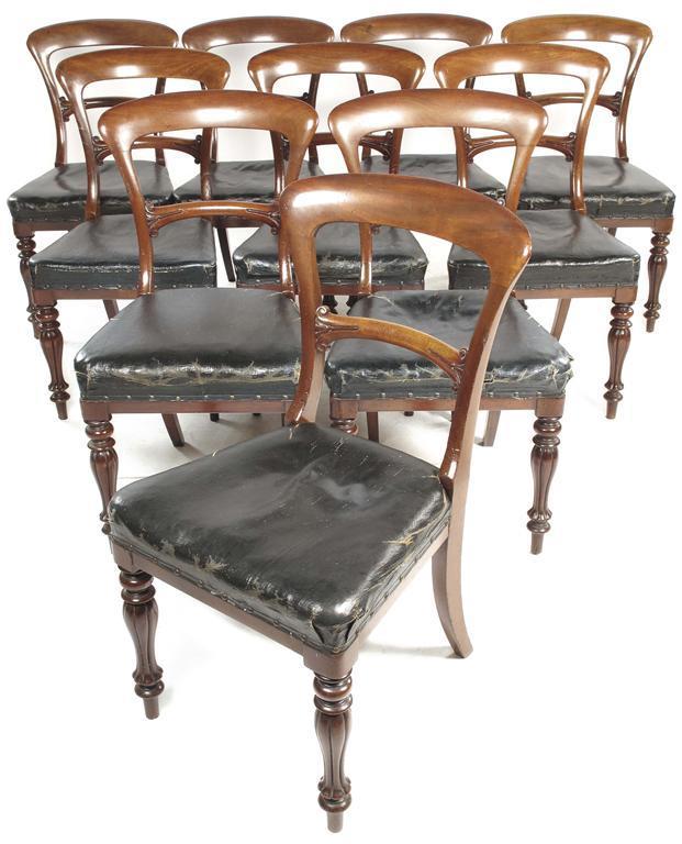 Appraisal: Ten Victorian mahogany dining chairs