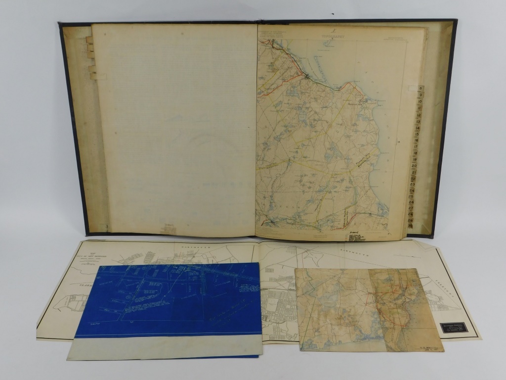 Appraisal: BOUND VOL EARLY USGS MAPS TELEPHONE LINE DIAGRAMS United States