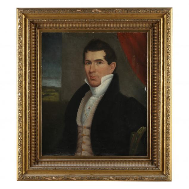 Appraisal: ATTRIBUTED THOMAS JEFFERSON WRIGHT AMERICAN - PORTRAIT OF A MAN