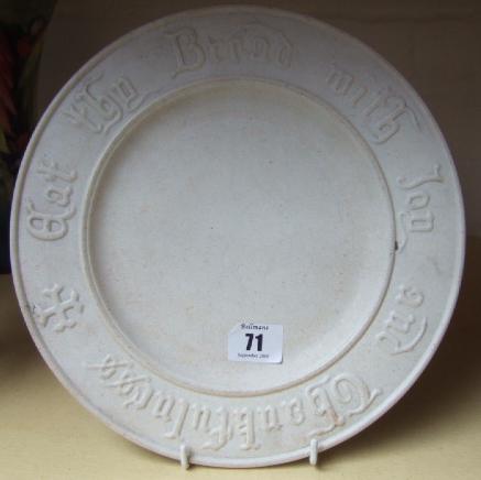 Appraisal: A Pugin style stoneware bread plate th century probably by