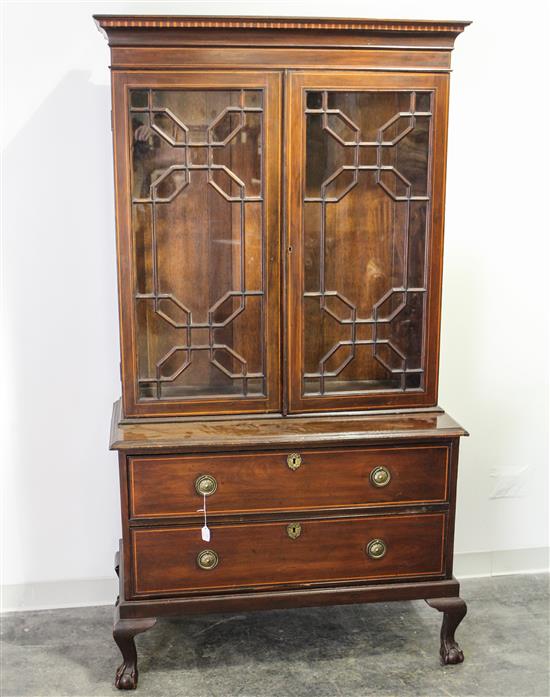 Appraisal: Sale Lot A Chippendale Style Walnut Three Part Bookcase early