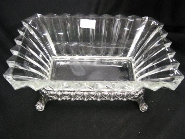 Appraisal: Glass Centerpiece with Silverplate Base x