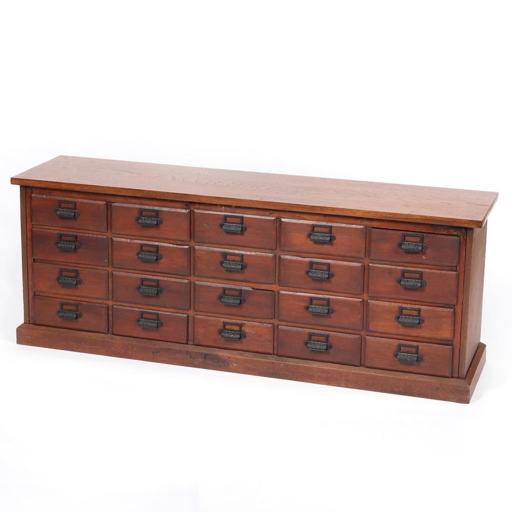 Appraisal: ANTIQUE APOTHECARY CHEST PHARMACY CABINET WITH DRAWERS MOUNTED WITH DECORATED