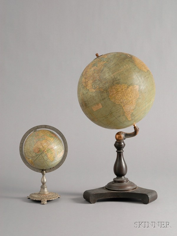 Appraisal: Two th Century Table Globes -inch Webber Costello Terrestrial Globe