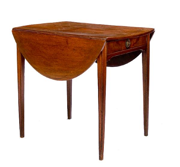 Appraisal: A George III inlaid mahogany pembroke table circa the hinged