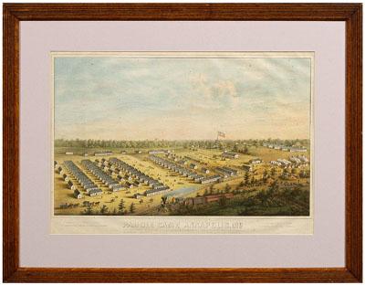 Appraisal: Civil War lithograph Parole Camp Annapolis MD bird's-eye view with