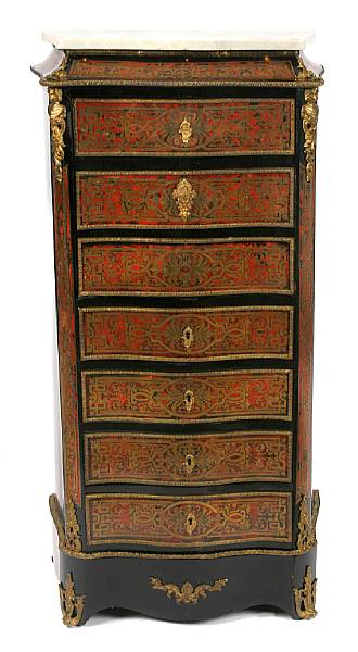 Appraisal: A Napoleon III Boulle inlaid secretary height in width in