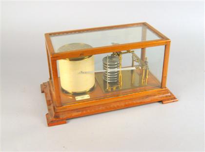 Appraisal: Mahogany and glass cased barograph mid th century Bears ivorine