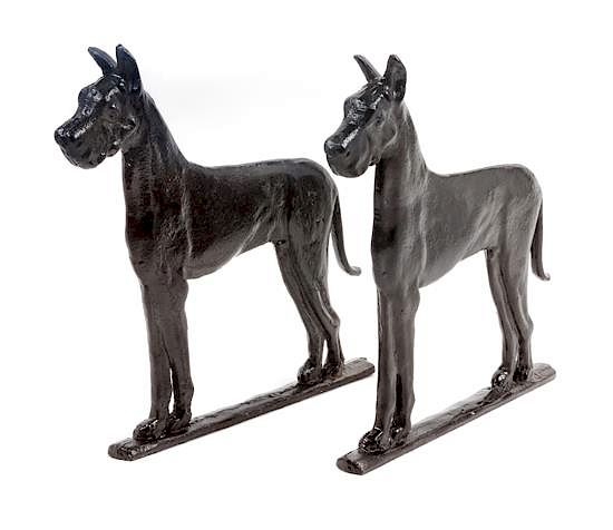 Appraisal: A Pair of Cast Metal Great Dane Gate Toppers Height