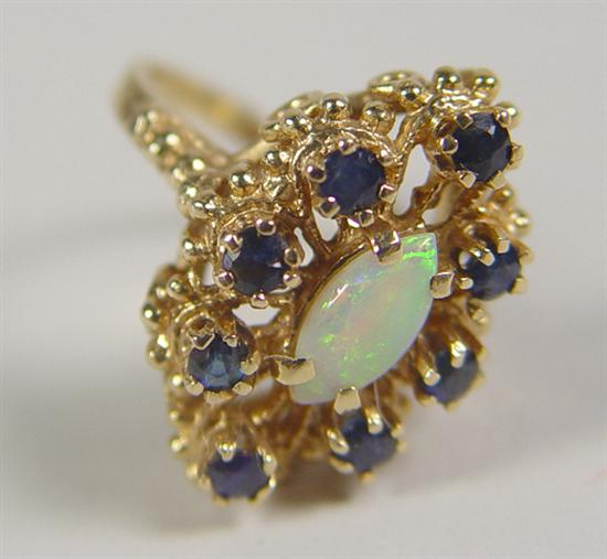 Appraisal: Ladies k Yellow Gold Opal Sapphire Ring k yellow gold