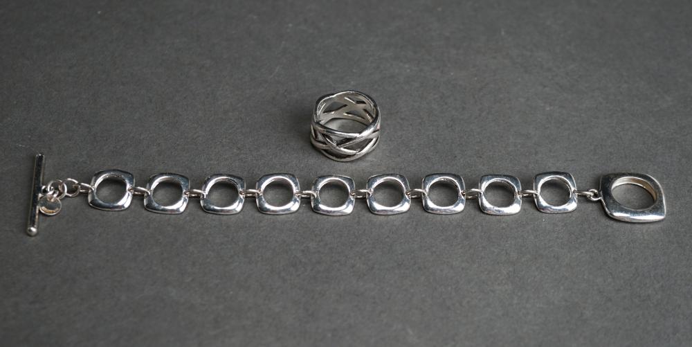 Appraisal: TIFFANY CO STERLING SILVER WEAVE-FORM RING AND BRACELETTiffany Co Sterling