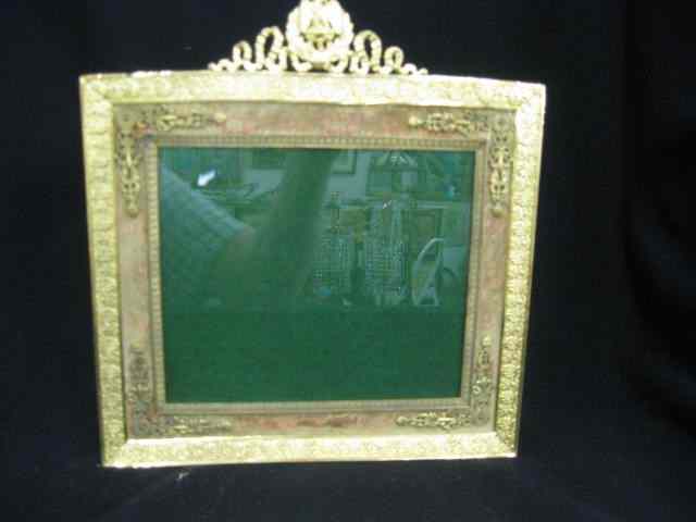 Appraisal: French Bronze Ormolu Frame th century eagle ribbon top ''