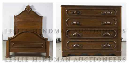 Appraisal: An American Victorian Bedroom Suite comprising a bed a chest