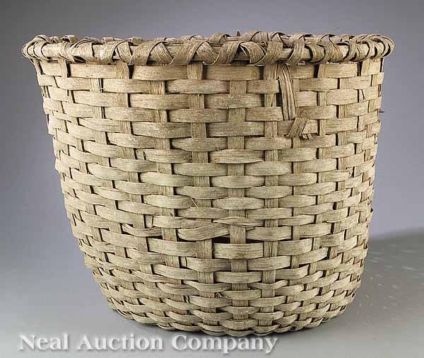 Appraisal: A Louisiana Split Oak Cotton Basket th c St Landry