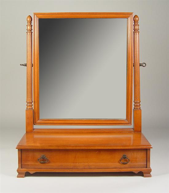 Appraisal: Maple Shaving Stand Late th Century Rectangular mirror with fluted