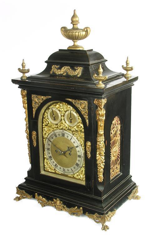 Appraisal: An ebonised and gilt brass mounted bracket clock