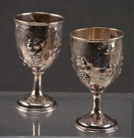 Appraisal: Two Coin Silver Goblets Engraved 'Goodman' H