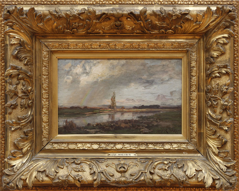 Appraisal: JOS WEISS AKA JOS WEISZ - LANDSCAPE WITH RAINBOW Oil