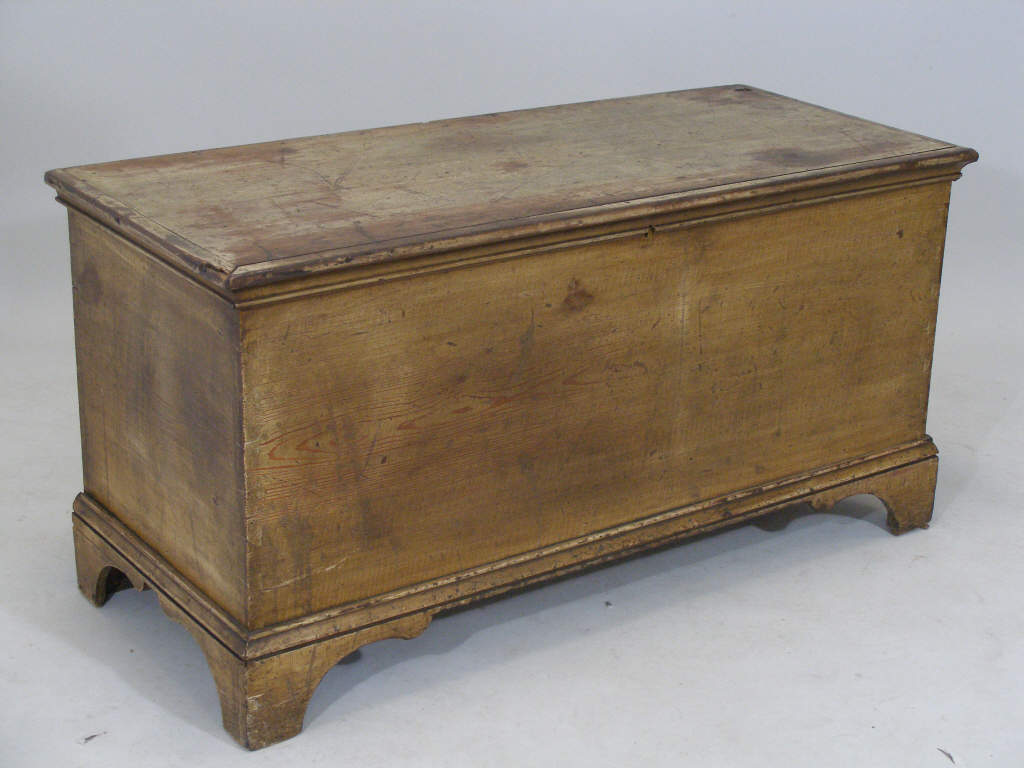 Appraisal: Paint Decorated Blanket Chest American mid th c six board