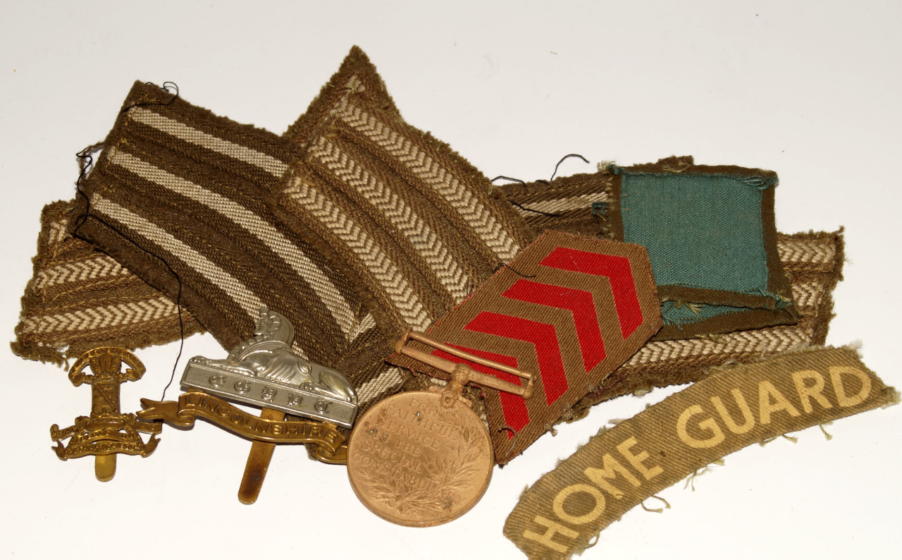 Appraisal: A George VI Special Constabulary medal and various Army cap