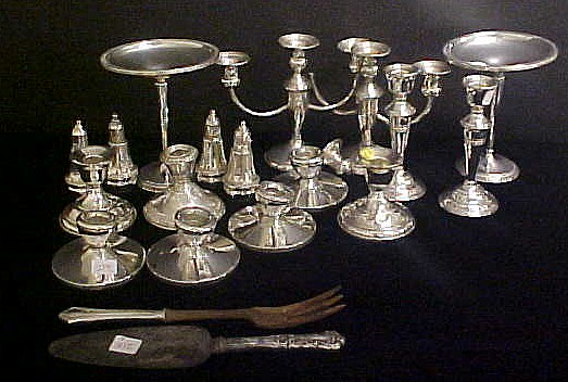 Appraisal: Sterling silver weighted including compotes candleabra shakers candle holders etc