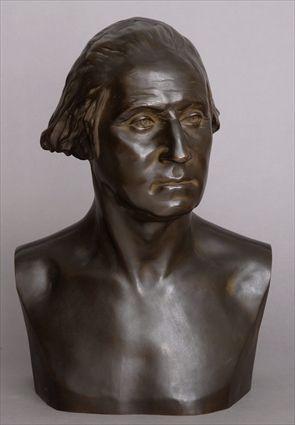 Appraisal: WILSON MACDONALD AFTER JEAN-ANTOINE HOUDON BUST OF GEORGE WASHINGTON Bronze